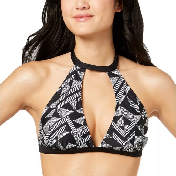 Hula Honey Other - NWT L or XL Hula Honey Maze Muse Choker Cutout Bikini Top Black & White Padded